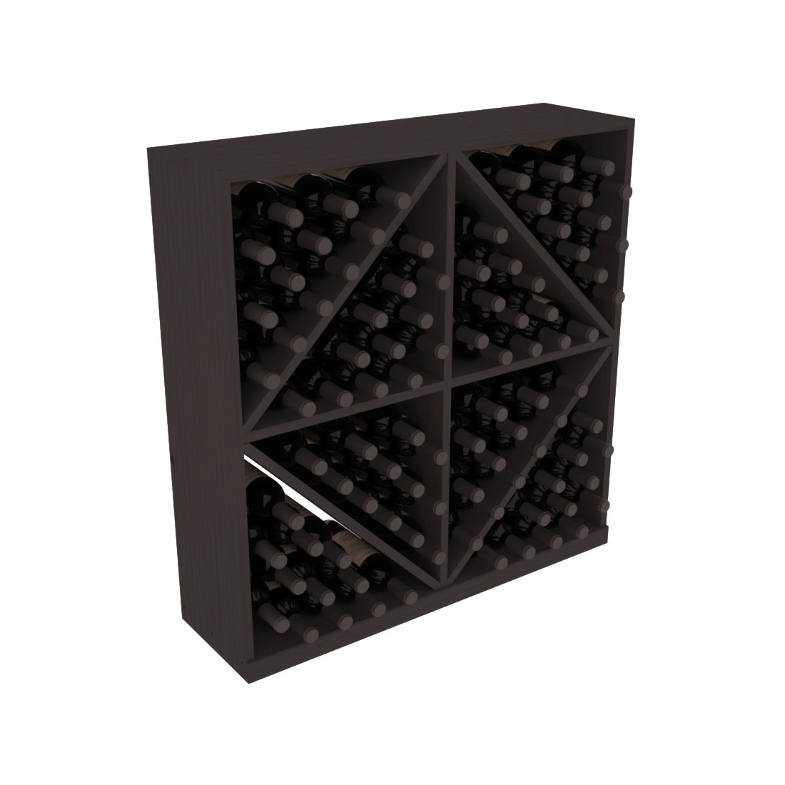 Retail Diamond Bin Base Wine Rack – Ponderosa Pine / Black stained
