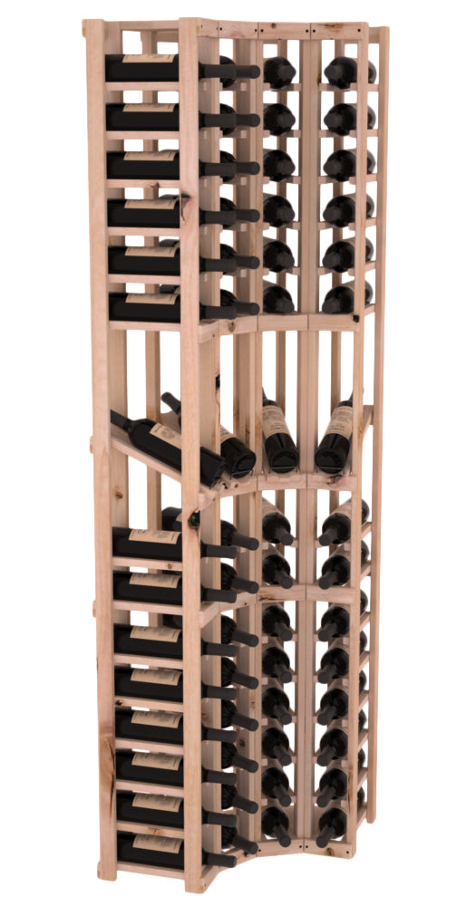 InstaCellar 4 Column Corner Display Row Rack – Premium Redwood / Unstained