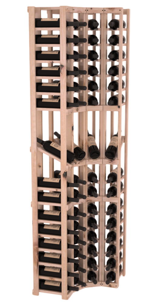 InstaCellar 4 Column Corner Display Row Rack – Premium Redwood / Unstained