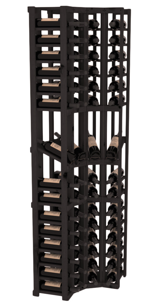 InstaCellar 4 Column Corner Display Row Rack – Premium Redwood / Black stained