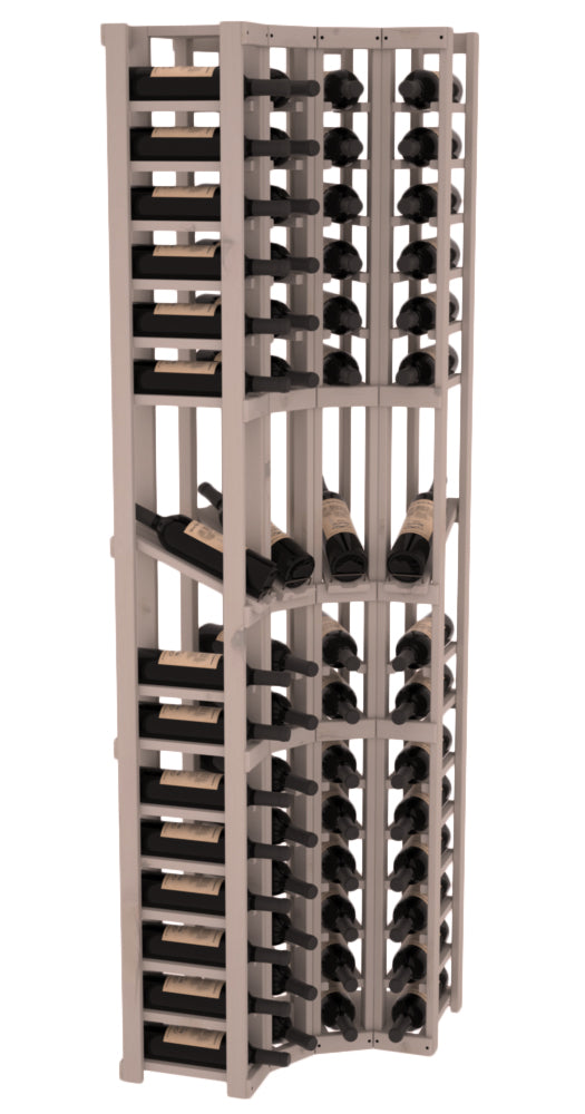 InstaCellar 4 Column Corner Display Row Rack – Premium Redwood / Greywash stained