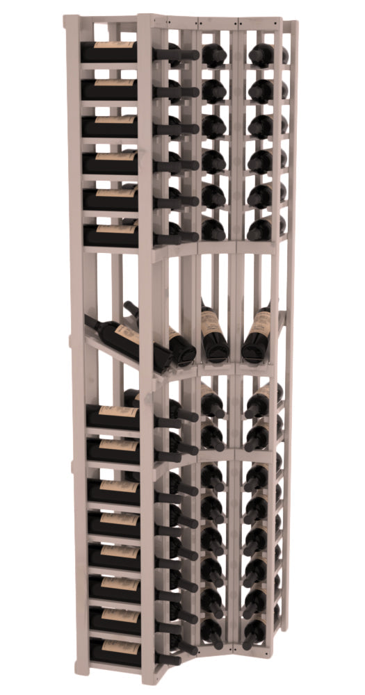 InstaCellar 4 Column Corner Display Row Rack – Premium Redwood / Greywash stained
