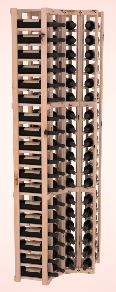 InstaCellar 4 Column Corner Rack – Knotty Alder / Unstained