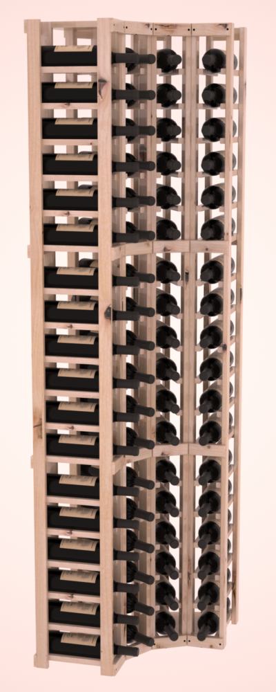 InstaCellar 4 Column Corner Rack – Knotty Alder / Unstained
