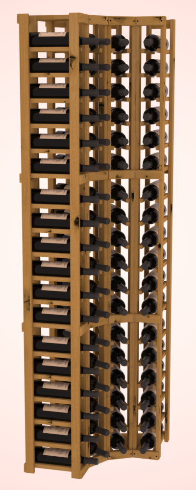 InstaCellar 4 Column Corner Rack – Knotty Alder / Oak stained