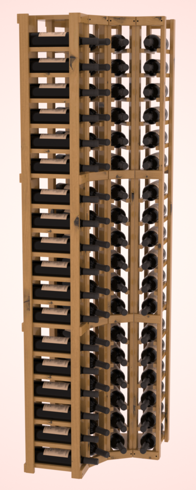 InstaCellar 4 Column Corner Rack – Knotty Alder / Oak stained