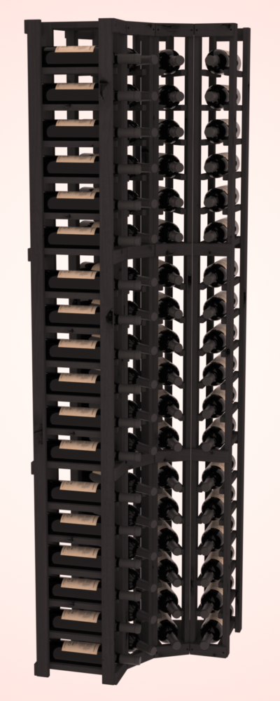 InstaCellar 4 Column Corner Rack – Knotty Alder / Black stained