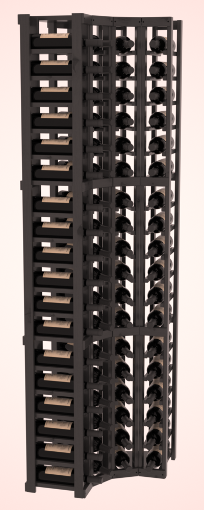 InstaCellar 4 Column Corner Rack – Knotty Alder / Black stained