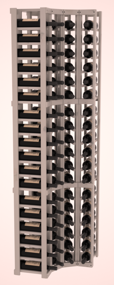 InstaCellar 4 Column Corner Rack – Knotty Alder / Greywash stained