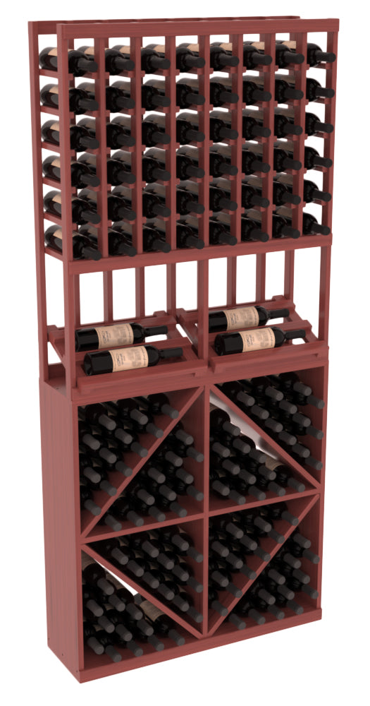 InstaCellar 8 Column Side Display / 96 Bin Combo – Ponderosa Pine / Black stained