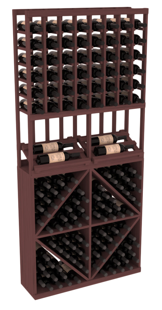 InstaCellar 8 Column Side Display / 96 Bin Combo – Ponderosa Pine / Oak stained
