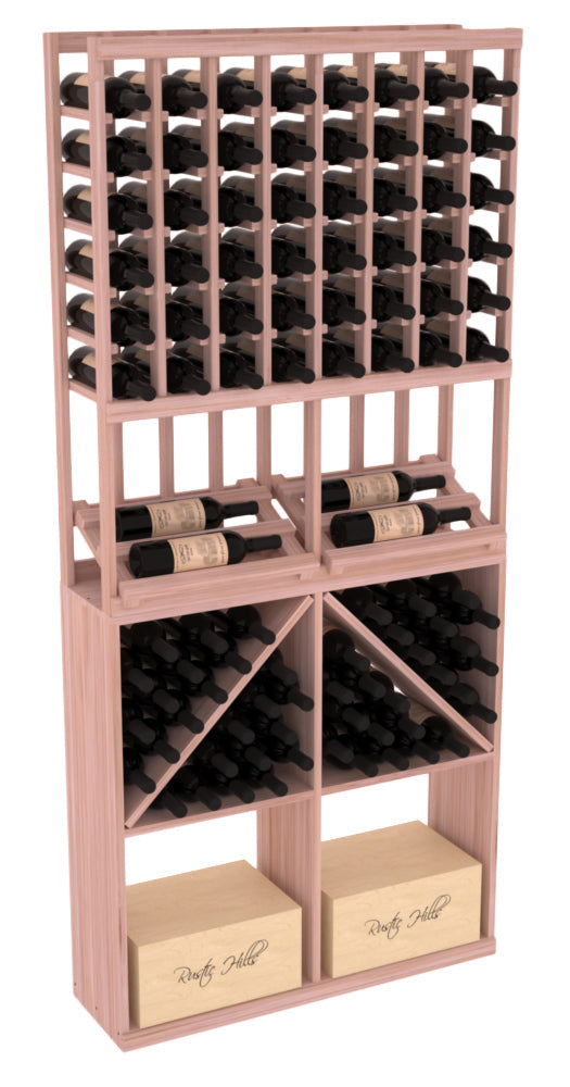 InstaCellar 8 Column Side Display / 96 Bin/Case Combo – Ponderosa Pine / Unstained