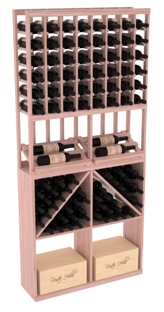 InstaCellar 8 Column Side Display / 96 Bin/Case Combo – Grand Mahogany / Walnut stained