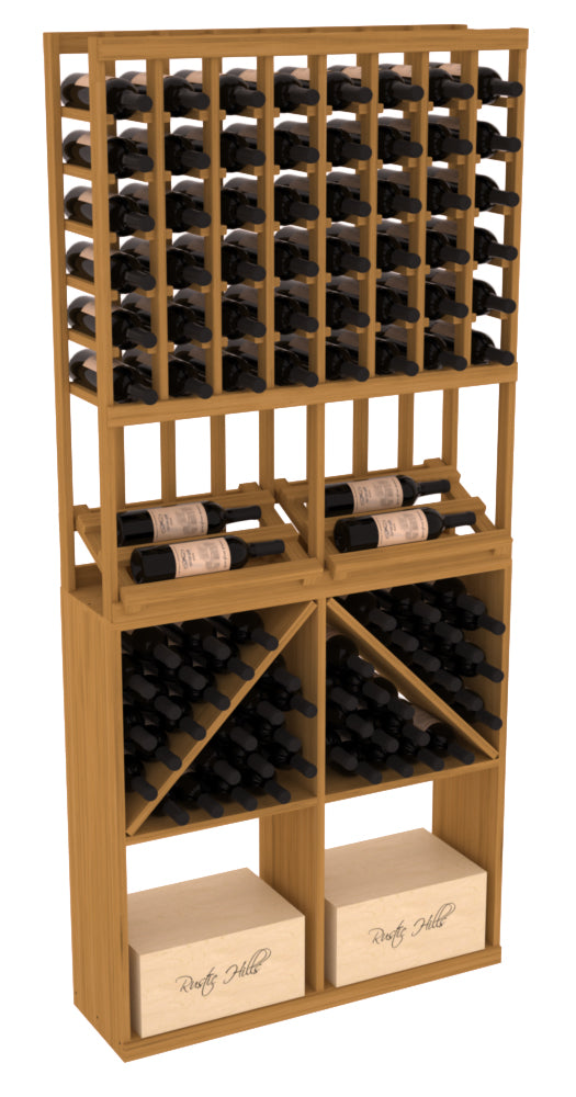InstaCellar 8 Column Side Display / 96 Bin/Case Combo – Ponderosa Pine / Unstained