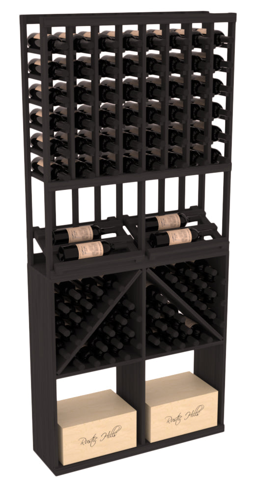 InstaCellar 8 Column Side Display / 96 Bin/Case Combo – Ponderosa Pine / Cherry stained