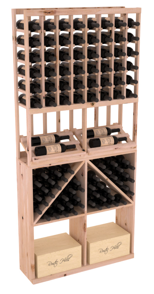 InstaCellar 8 Column Side Display / 96 Bin/Case Combo – Premium Redwood / Walnut stained