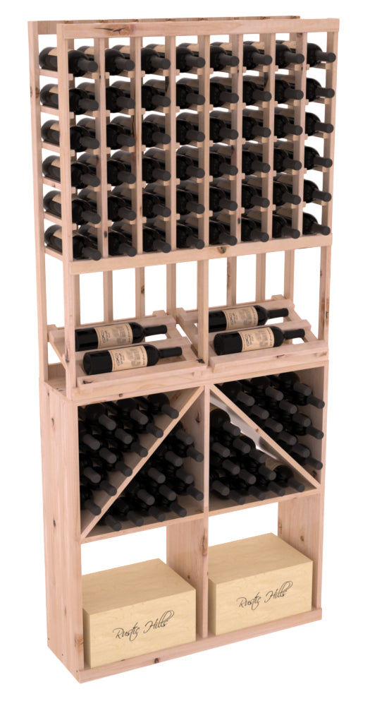 InstaCellar 8 Column Side Display / 96 Bin/Case Combo – Premium Redwood / Walnut stained