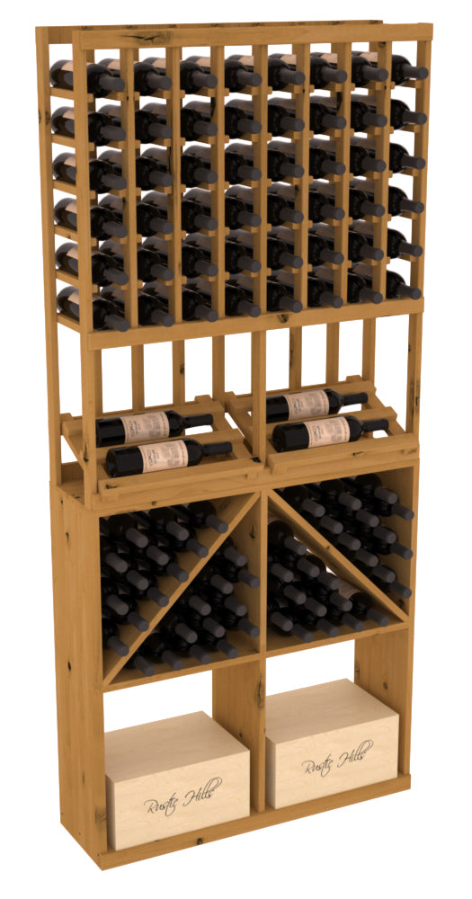 InstaCellar 8 Column Side Display / 96 Bin/Case Combo – Premium Redwood / Black stained