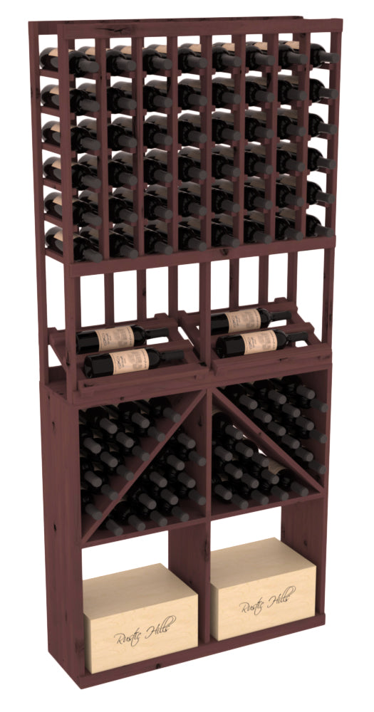 InstaCellar 8 Column Side Display / 96 Bin/Case Combo – Grand Mahogany / Unstained