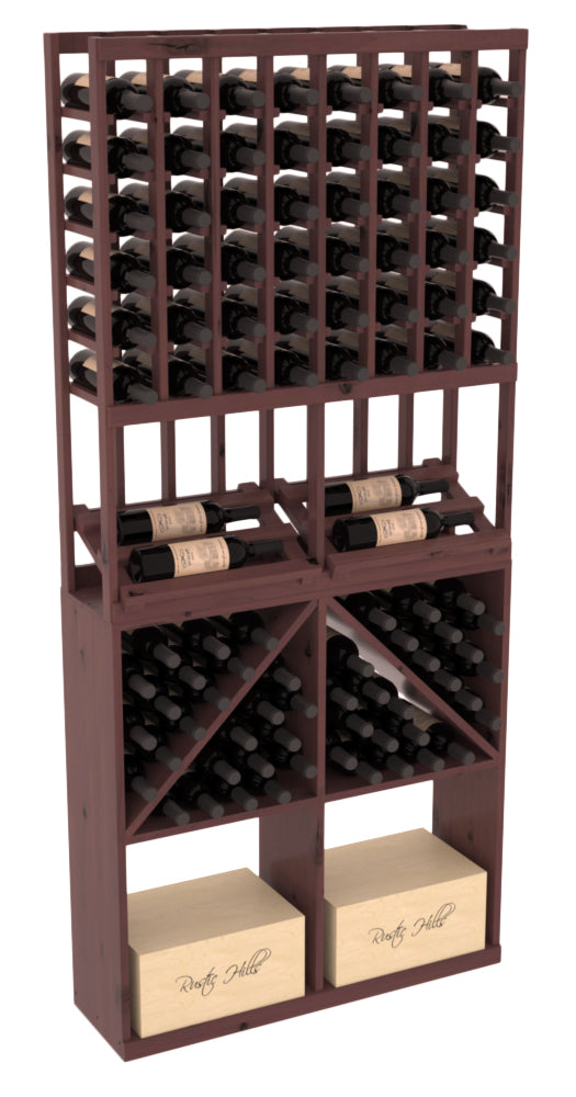 InstaCellar 8 Column Side Display / 96 Bin/Case Combo – Grand Mahogany / Unstained