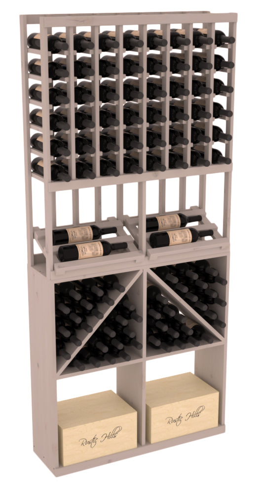 InstaCellar 8 Column Side Display / 96 Bin/Case Combo – Grand Mahogany / Cherry stained