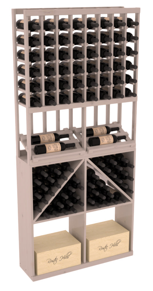 InstaCellar 8 Column Side Display / 96 Bin/Case Combo – Grand Mahogany / Cherry stained