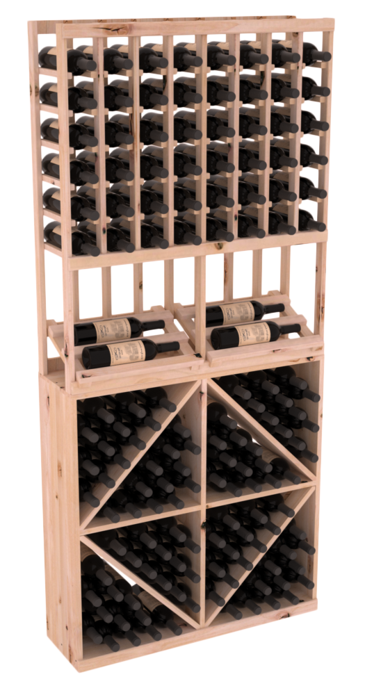 InstaCellar 8 Column Side Display / 96 Bin Combo – Grand Mahogany / Unstained