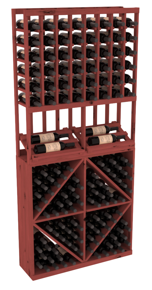 InstaCellar 8 Column Side Display / 96 Bin Combo – Grand Mahogany / Cherry stained