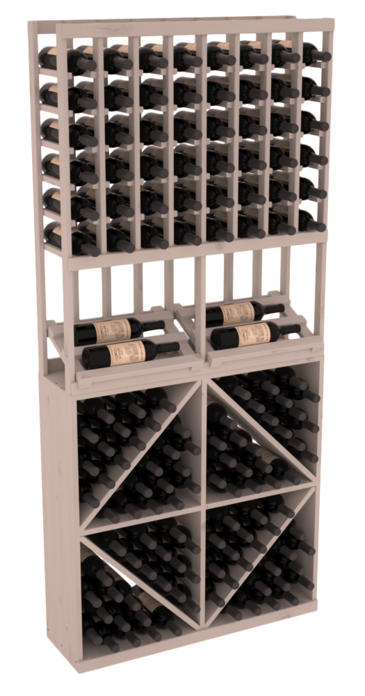 InstaCellar 8 Column Side Display / 96 Bin Combo – Grand Mahogany / Greywash stained