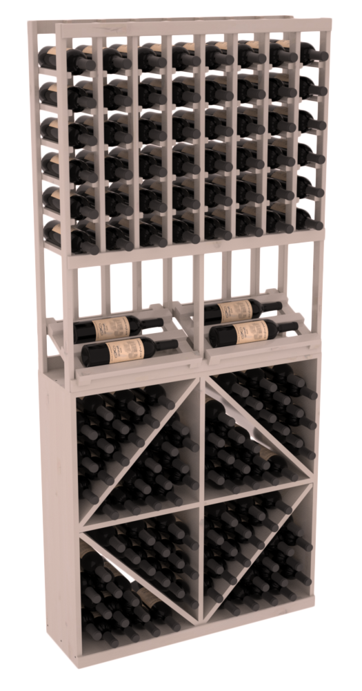 InstaCellar 8 Column Side Display / 96 Bin Combo – Grand Mahogany / Greywash stained