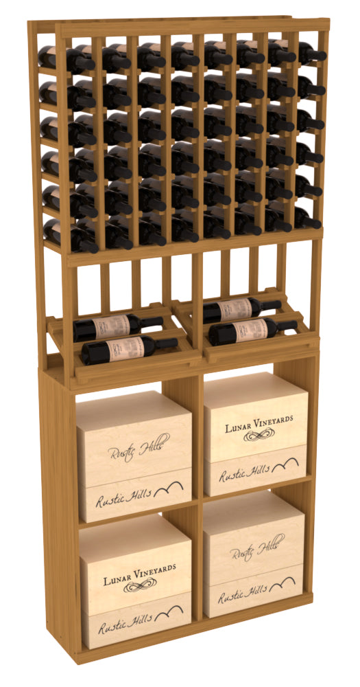 InstaCellar 8 Column Side Display / 96 Case Combo – Ponderosa Pine / Unstained