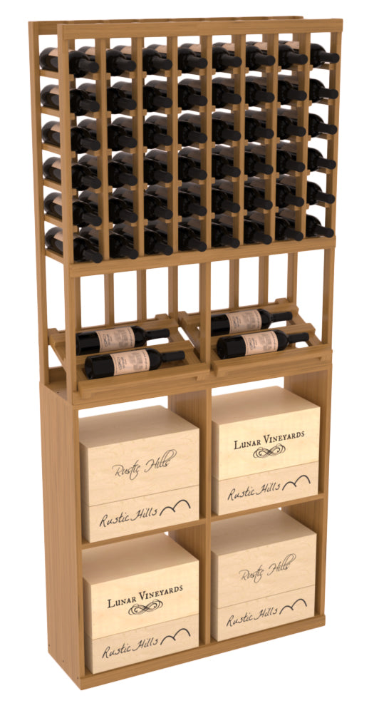 InstaCellar 8 Column Side Display / 96 Case Combo – Grand Mahogany / Walnut stained