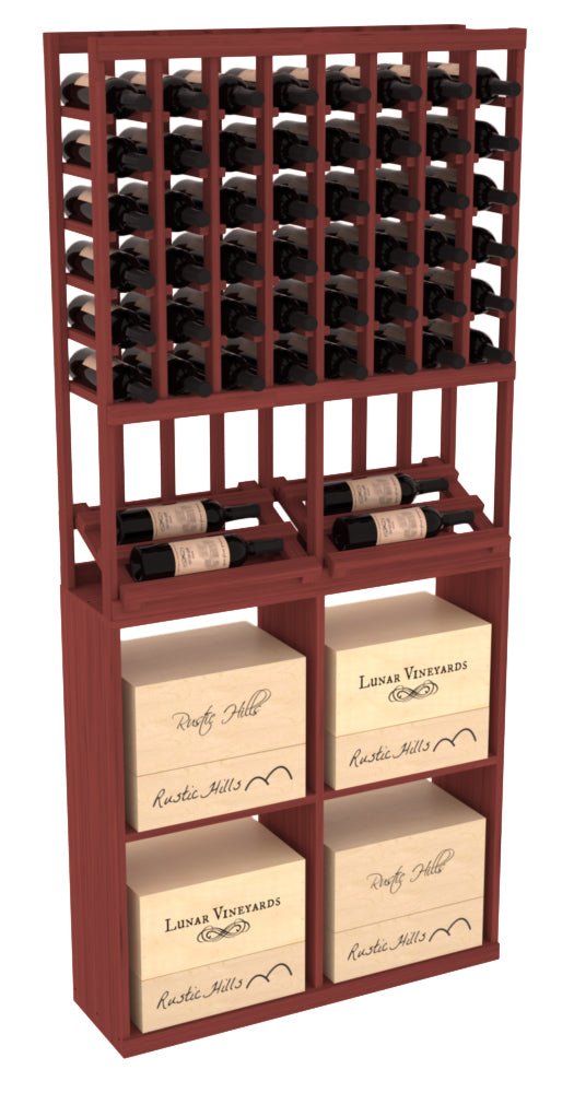 InstaCellar 8 Column Side Display / 96 Case Combo – Ponderosa Pine / Oak stained