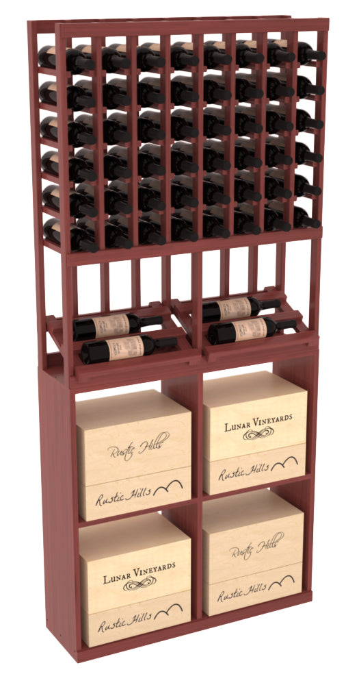InstaCellar 8 Column Side Display / 96 Case Combo – Grand Mahogany / Black stained