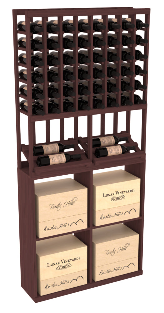InstaCellar 8 Column Side Display / 96 Case Combo – Ponderosa Pine / Oak stained