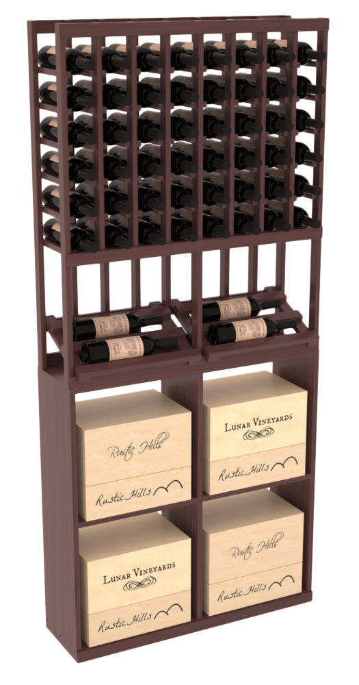 InstaCellar 8 Column Side Display / 96 Case Combo – Grand Mahogany / Black stained