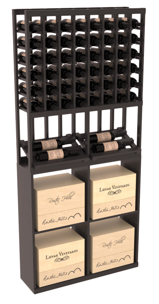 InstaCellar 8 Column Side Display / 96 Case Combo – Grand Mahogany / Greywash stained