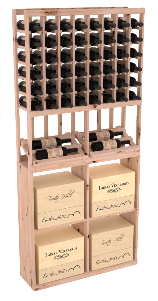 InstaCellar 8 Column Side Display / 96 Case Combo – Premium Redwood / Walnut stained