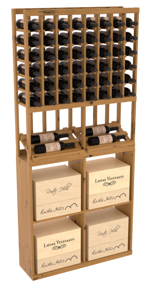 InstaCellar 8 Column Side Display / 96 Case Combo – Premium Redwood / Black stained