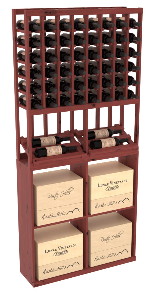 InstaCellar 8 Column Side Display / 96 Case Combo – Premium Redwood / Greywash stained