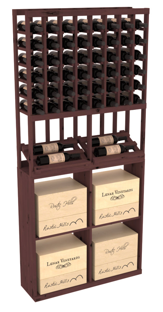 InstaCellar 8 Column Side Display / 96 Case Combo – Grand Mahogany / Unstained