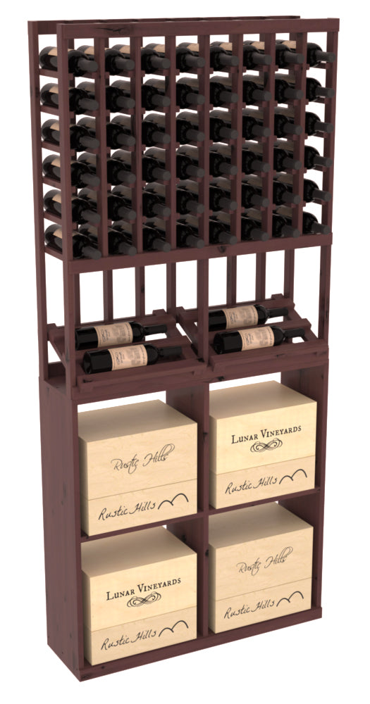 InstaCellar 8 Column Side Display / 96 Case Combo – Grand Mahogany / Unstained