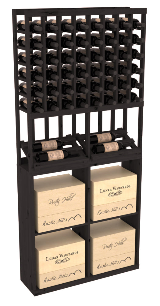 InstaCellar 8 Column Side Display / 96 Case Combo – Grand Mahogany / Oak stained