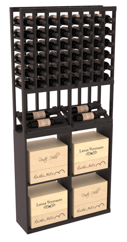 InstaCellar 8 Column Side Display / 96 Case Combo – Grand Mahogany / Oak stained