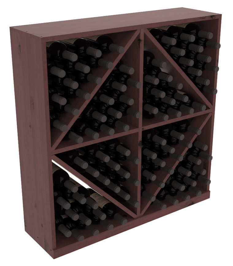 InstaCellar Diamond Bin with Top – Premium Redwood / Walnut stained