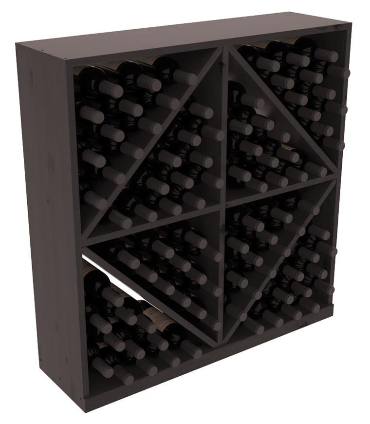 InstaCellar Diamond Bin with Top – Premium Redwood / Black stained