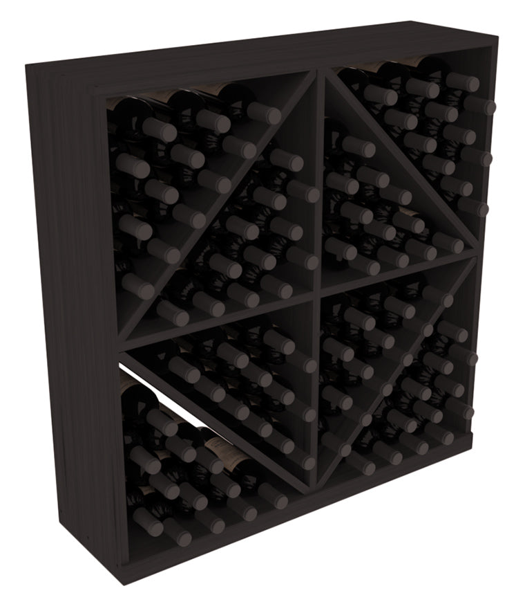 Retail Diamond Bin Base Wine Rack – Grand Mahogany / Greywash stained