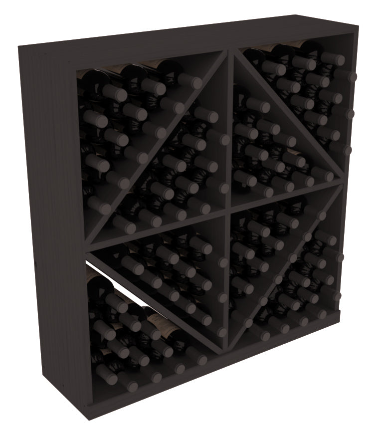 InstaCellar Diamond Bin with Top – Knotty Alder / Black stained