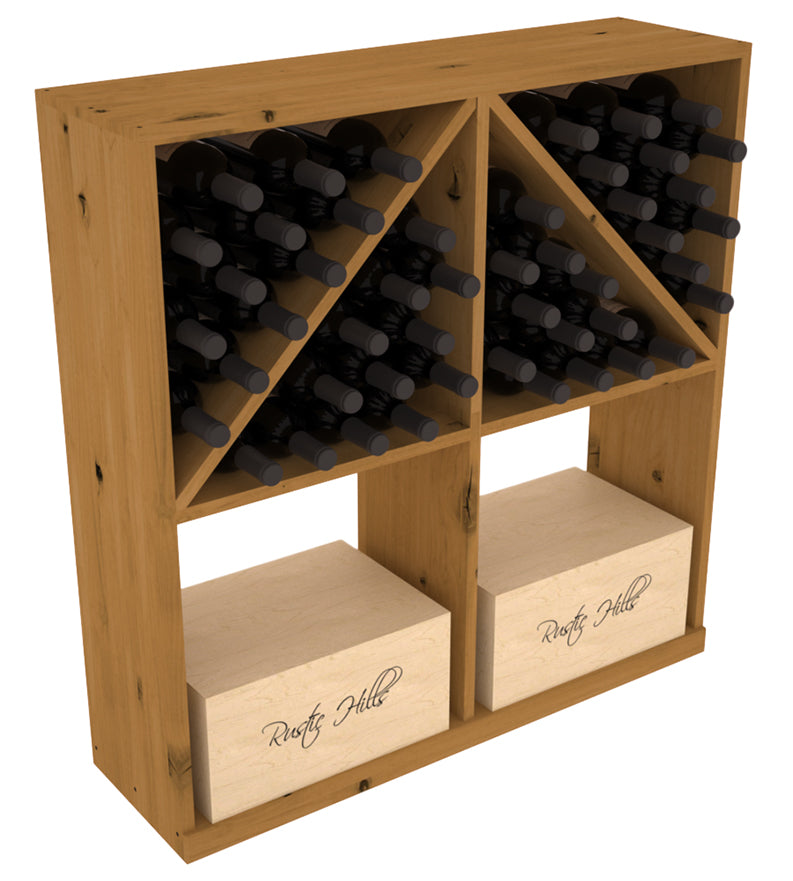 InstaCellar Solid Case/Bottle Bin with Top – Ponderosa Pine / Oak stained