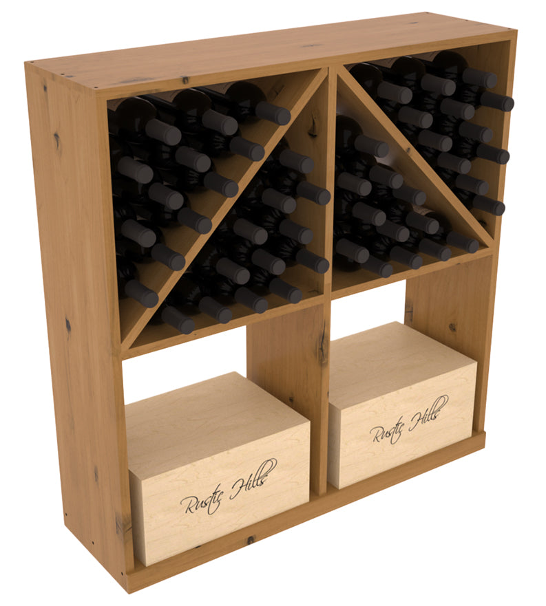 InstaCellar Solid Case/Bottle Bin with Top – Ponderosa Pine / Oak stained